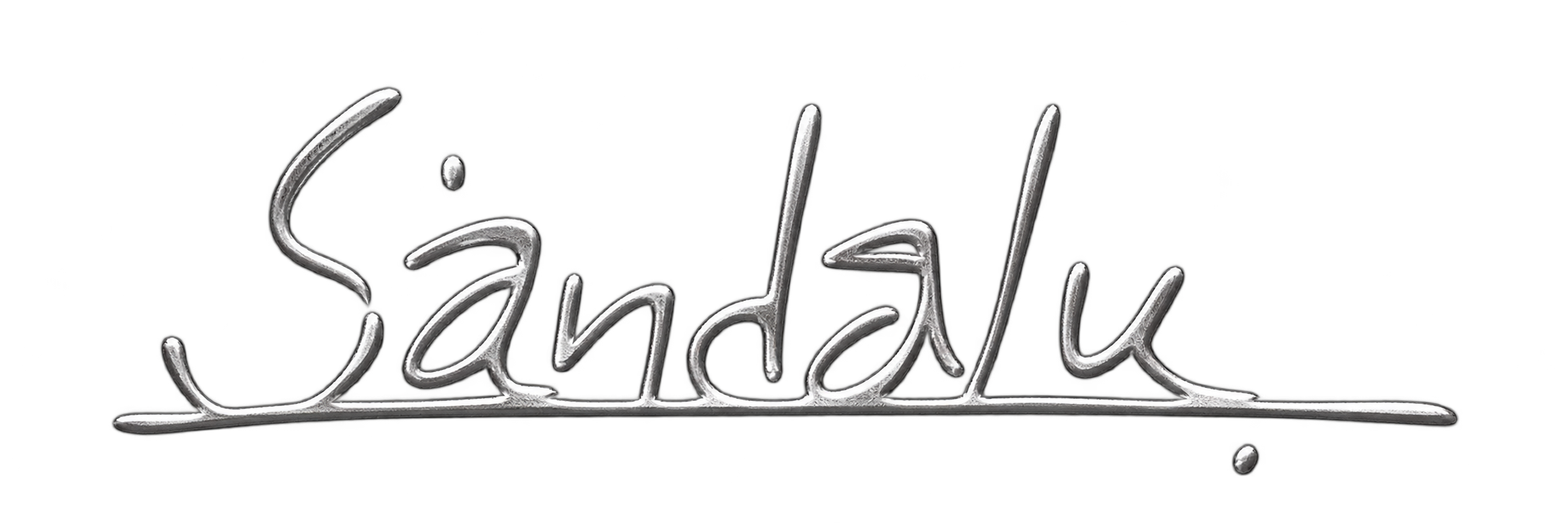 Sandalu’s handwritten signature in silver